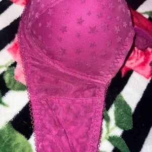 PINK Victoria's Secret Star Pattern Bra - Magenta